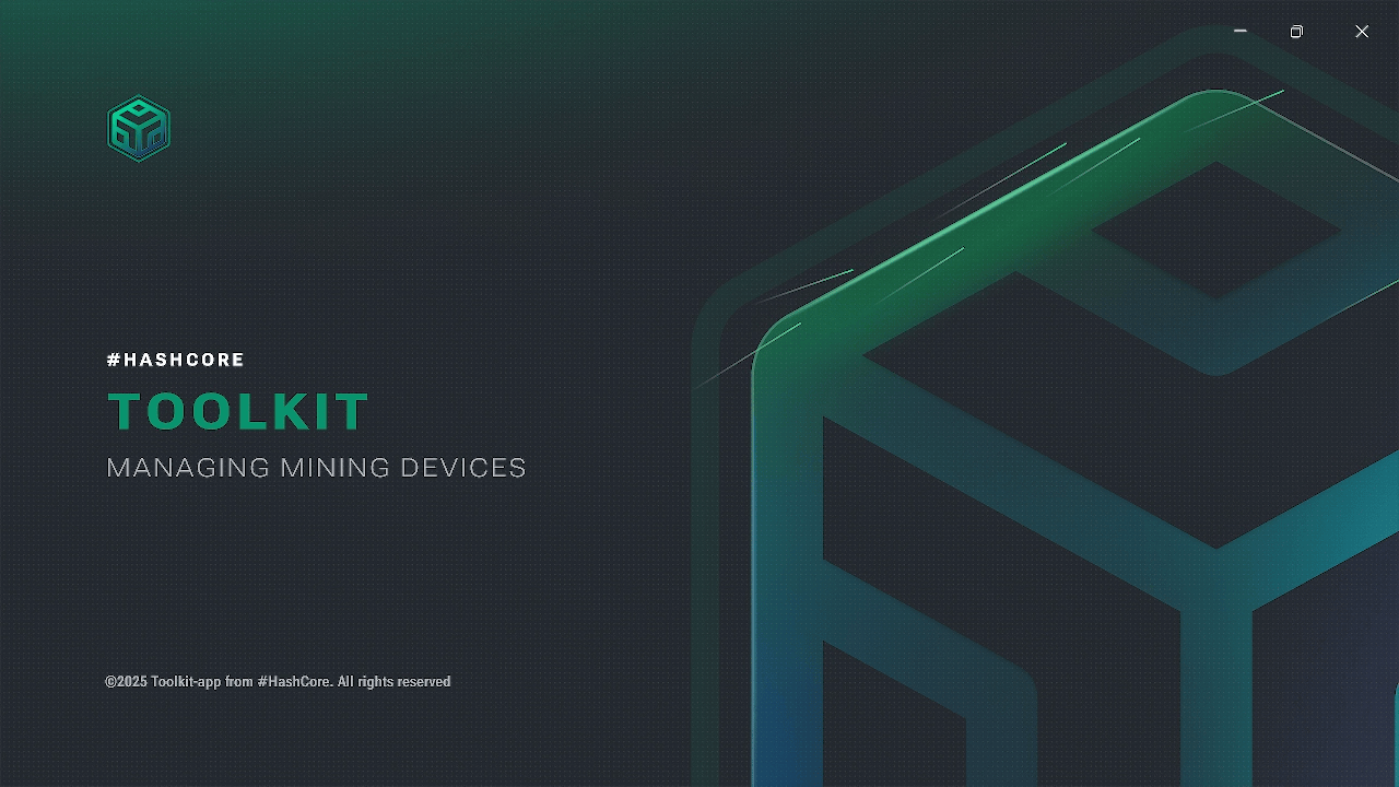 Firmware installation process in HashCore Toolkit